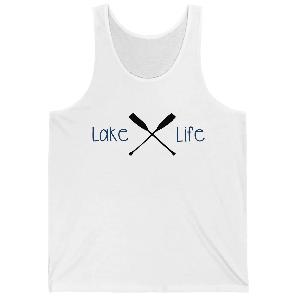 Lake Life Oar Design Tank in White
