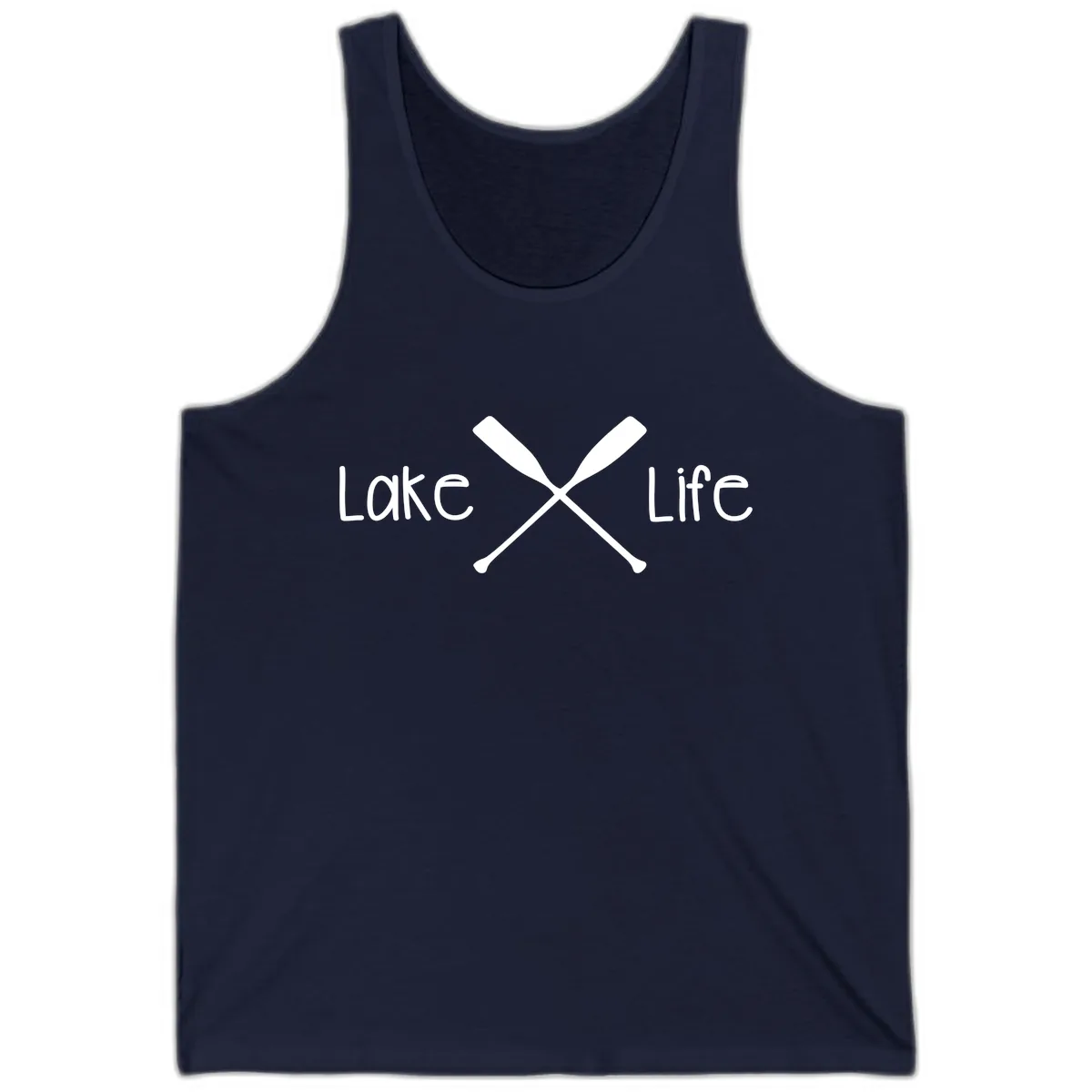 Lake Life Oar Design Tank in Navy