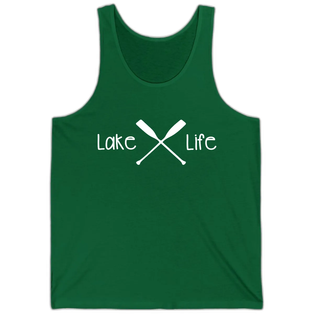 Lake Life Oar Design Tank in Kelly