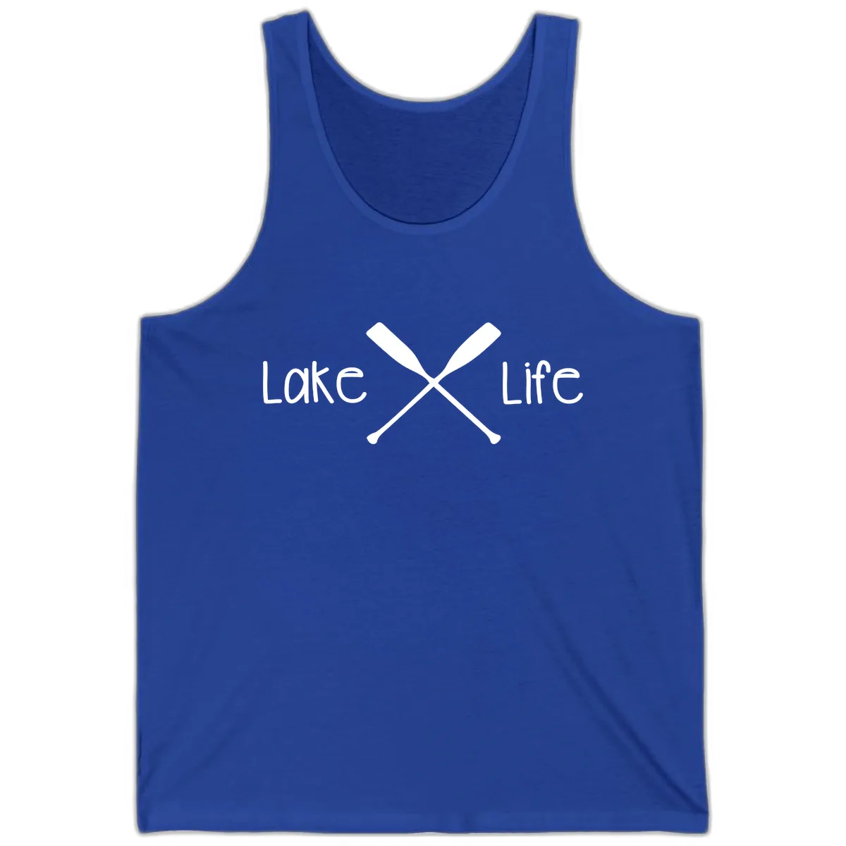 Lake Life Oar Design Tank in True Royal