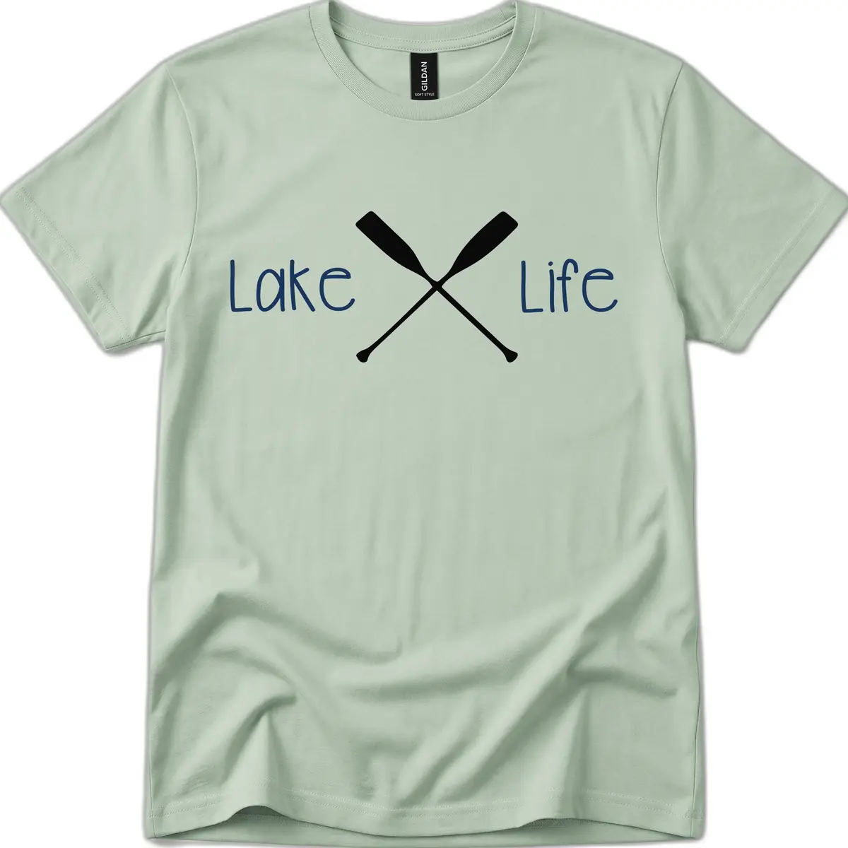 Lake Life Oar Design T-Shirt in Sage
