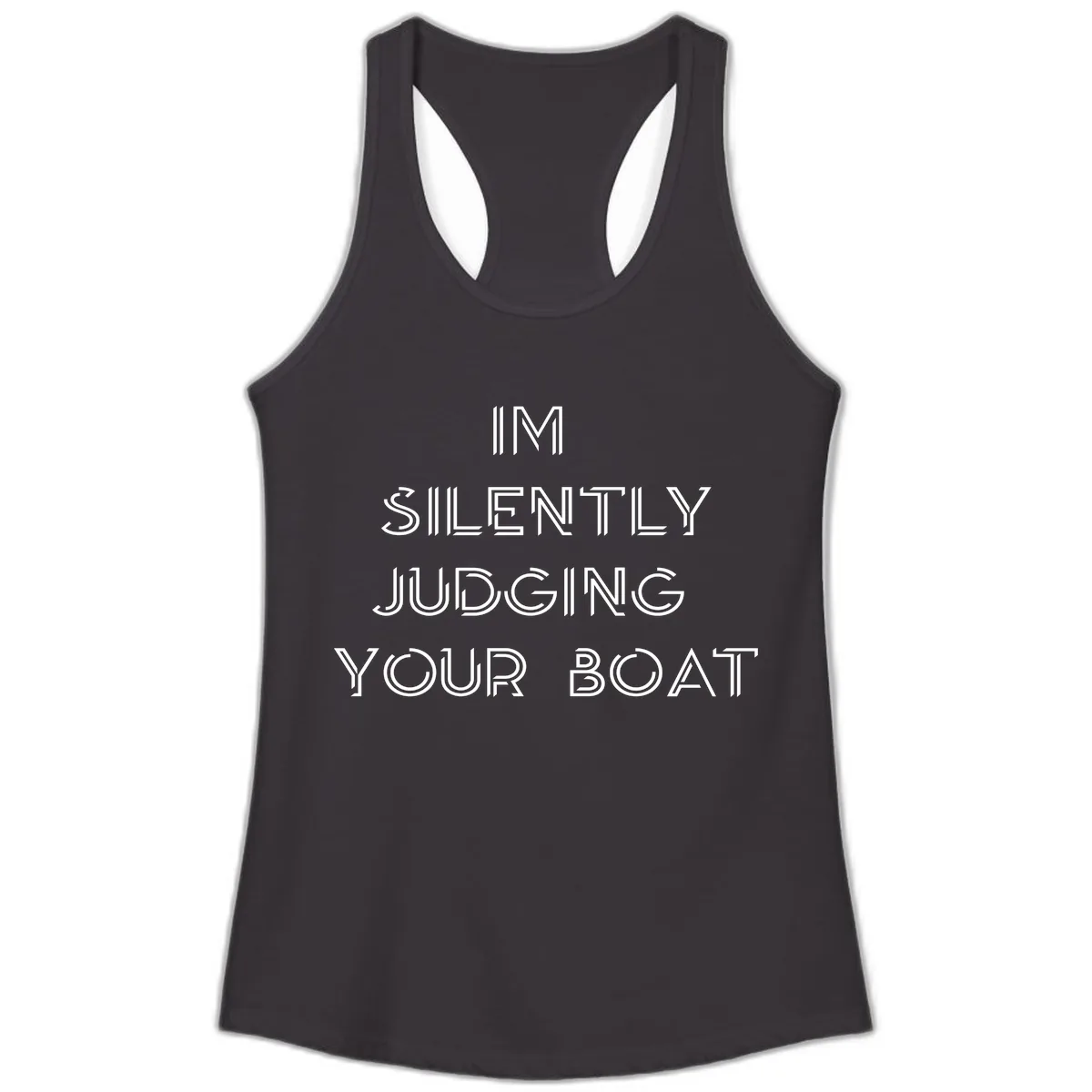 Silently Judging Your Boat Ladies Tank in Black