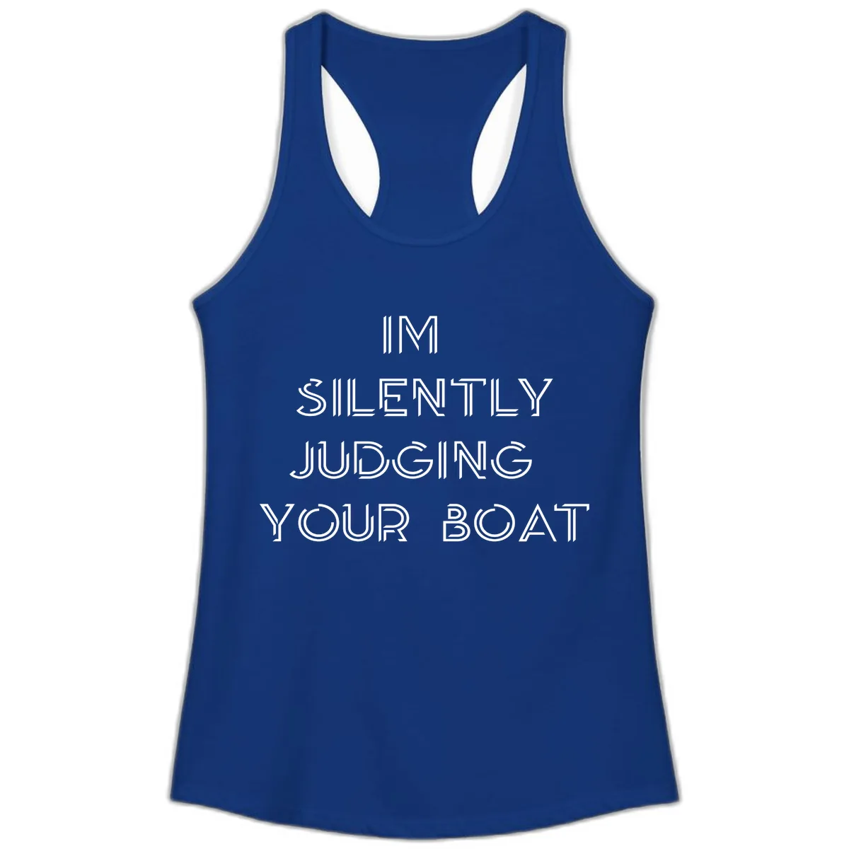 Silently Judging Your Boat Ladies Tank in Solid Royal