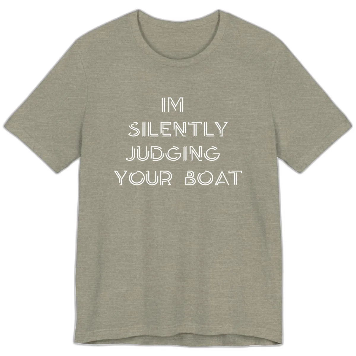 Silently Judging Your Boat Premium T-Shirt in Heather Stone