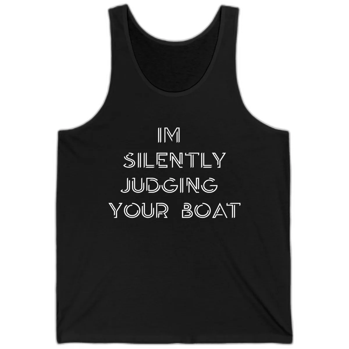 Silently Judging Your Boat Tank in Black