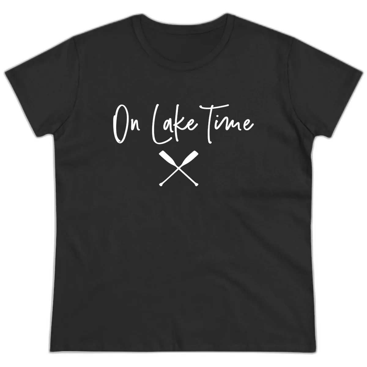 On Lake Time Lakeside Oars Ladies Tee in Black