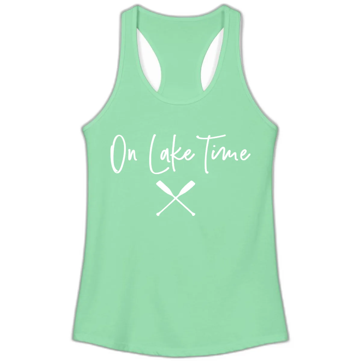 On Lake Time Lakeside Oars Ladies Tank in Solid Mint