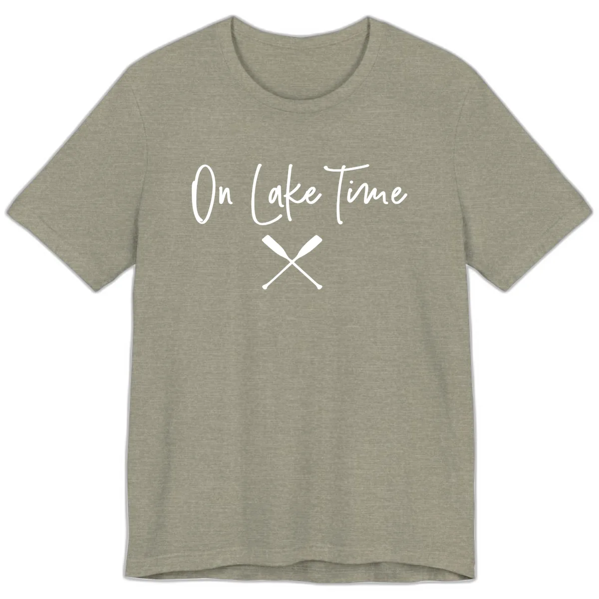 On Lake Time Lakeside Oars Premium T-Shirt in Heather Stone