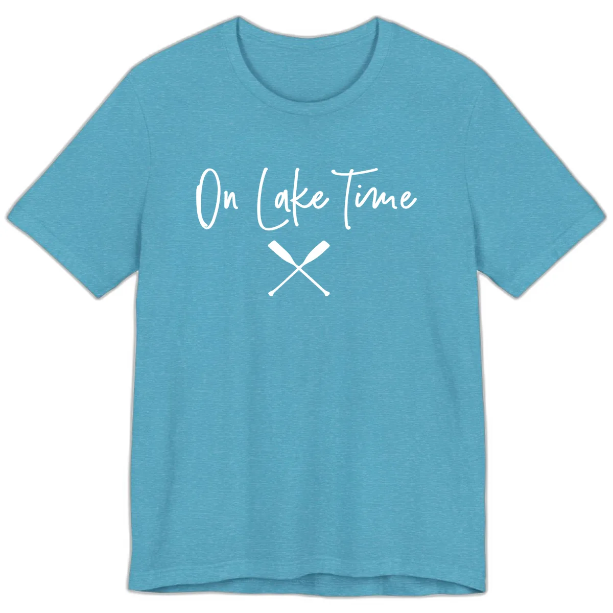 On Lake Time Lakeside Oars Premium T-Shirt in Heather Aqua