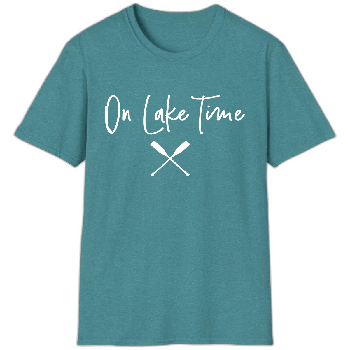 On Lake Time Lakeside Oars T-Shirt in Heather Galapagos Blue