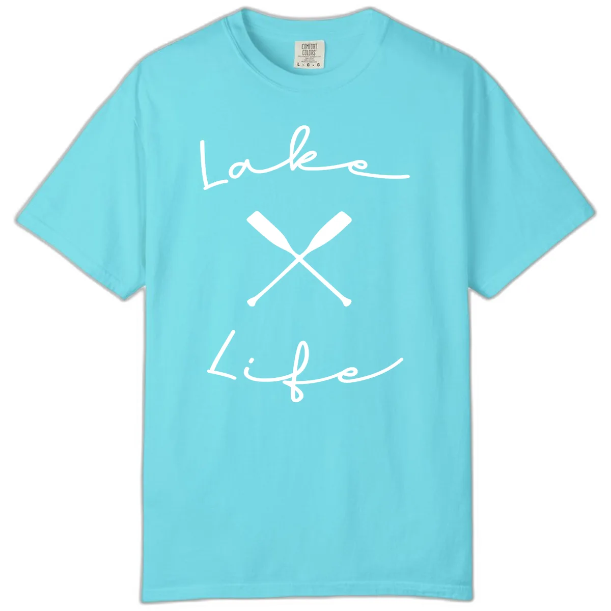 Lake Life Oar Design Comfort Color in Lagoon Blue