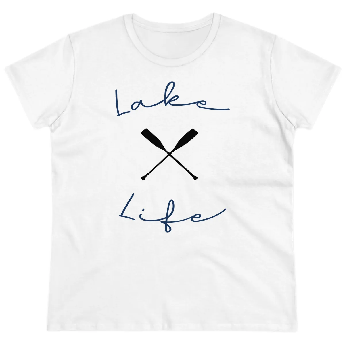 Lake Life Oar Design Ladies Tee in White