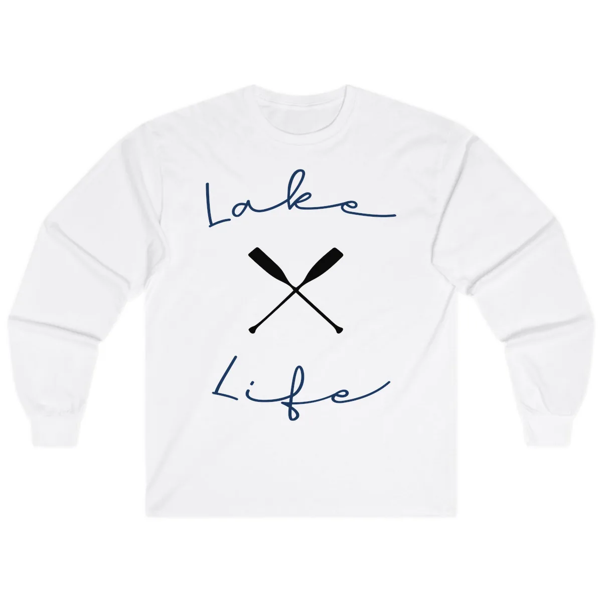 Lake Life Oar Design Long Sleeve in White