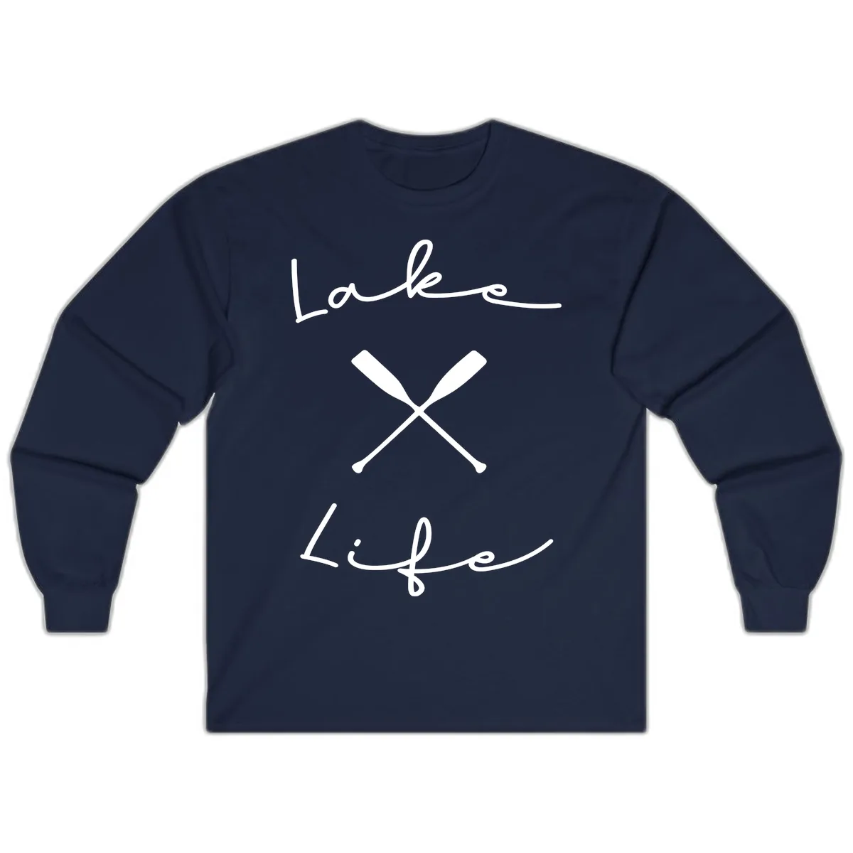 Lake Life Oar Design Long Sleeve in Navy