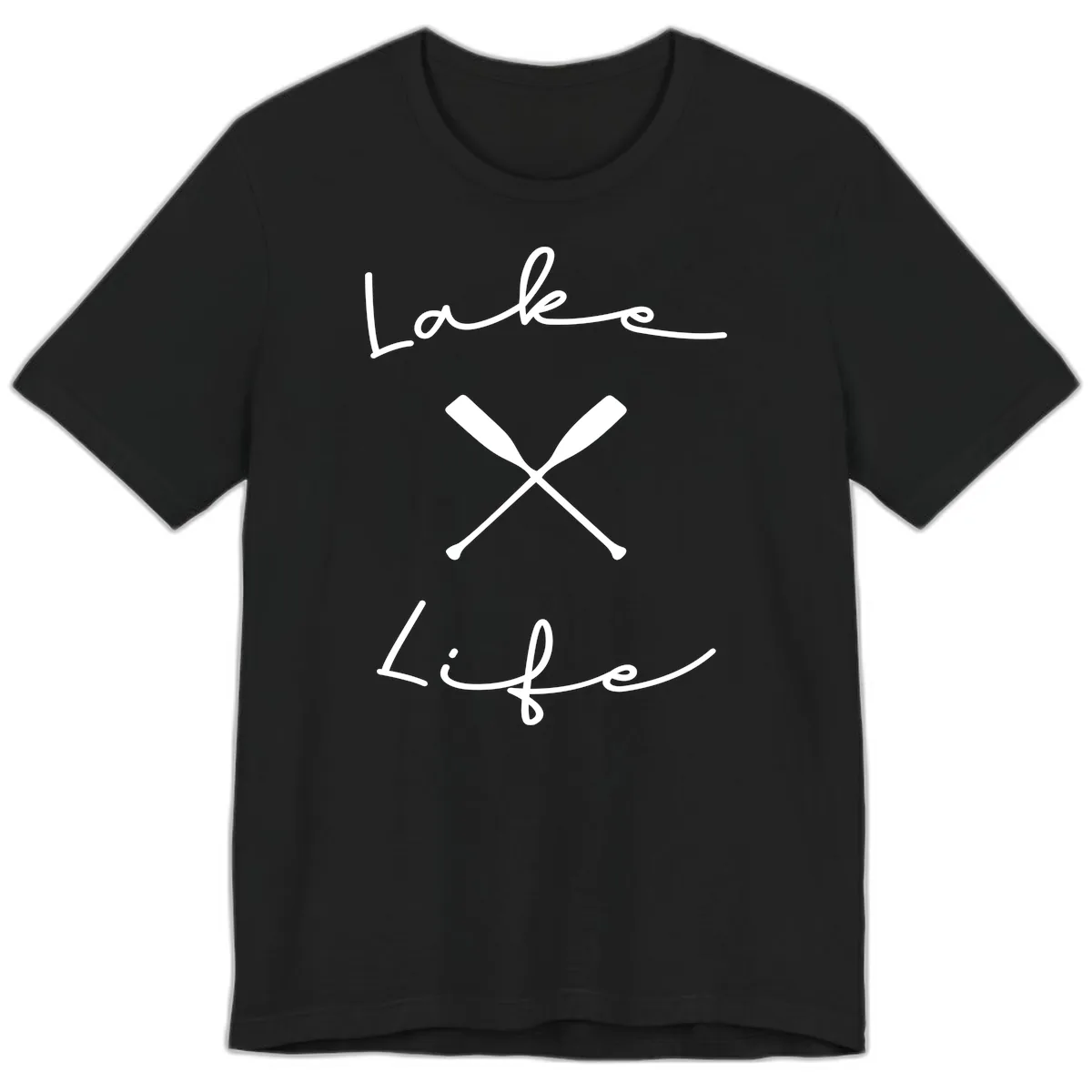 Lake Life Oar Design Premium T-Shirt in Black