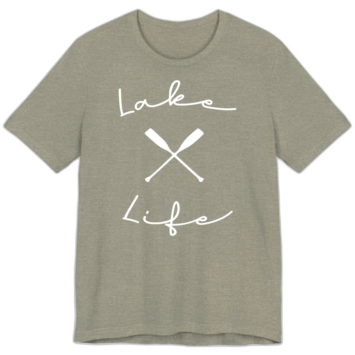 Lake Life Oar Design Premium T-Shirt in Heather Stone