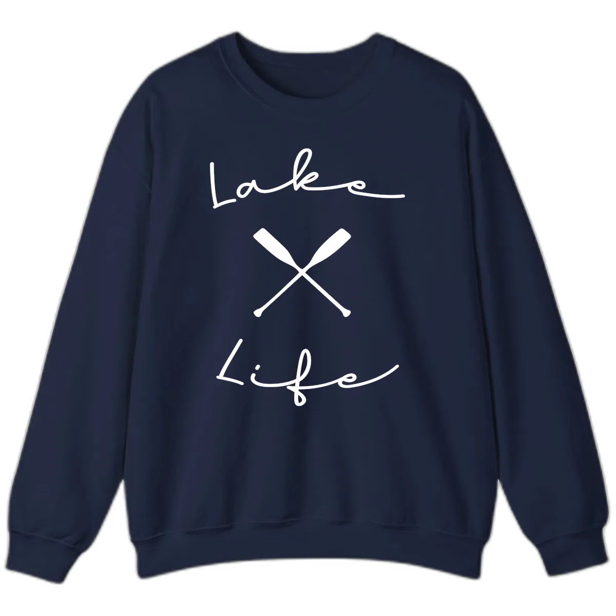 Lake Life Oar Design Sweatshirt in Navy