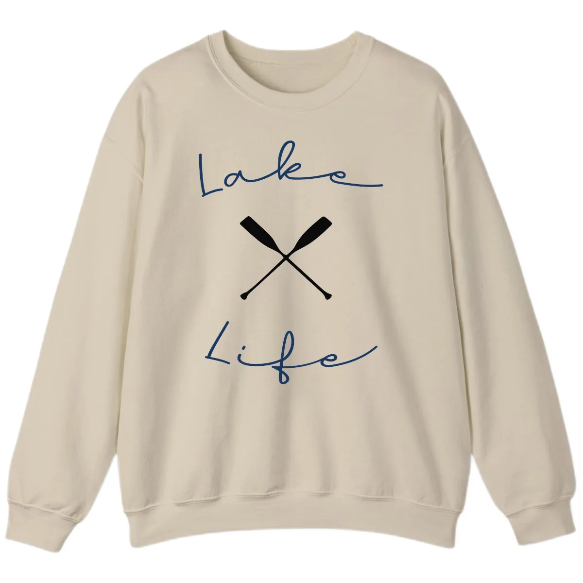 Lake Life Oar Design Sweatshirt in Sand