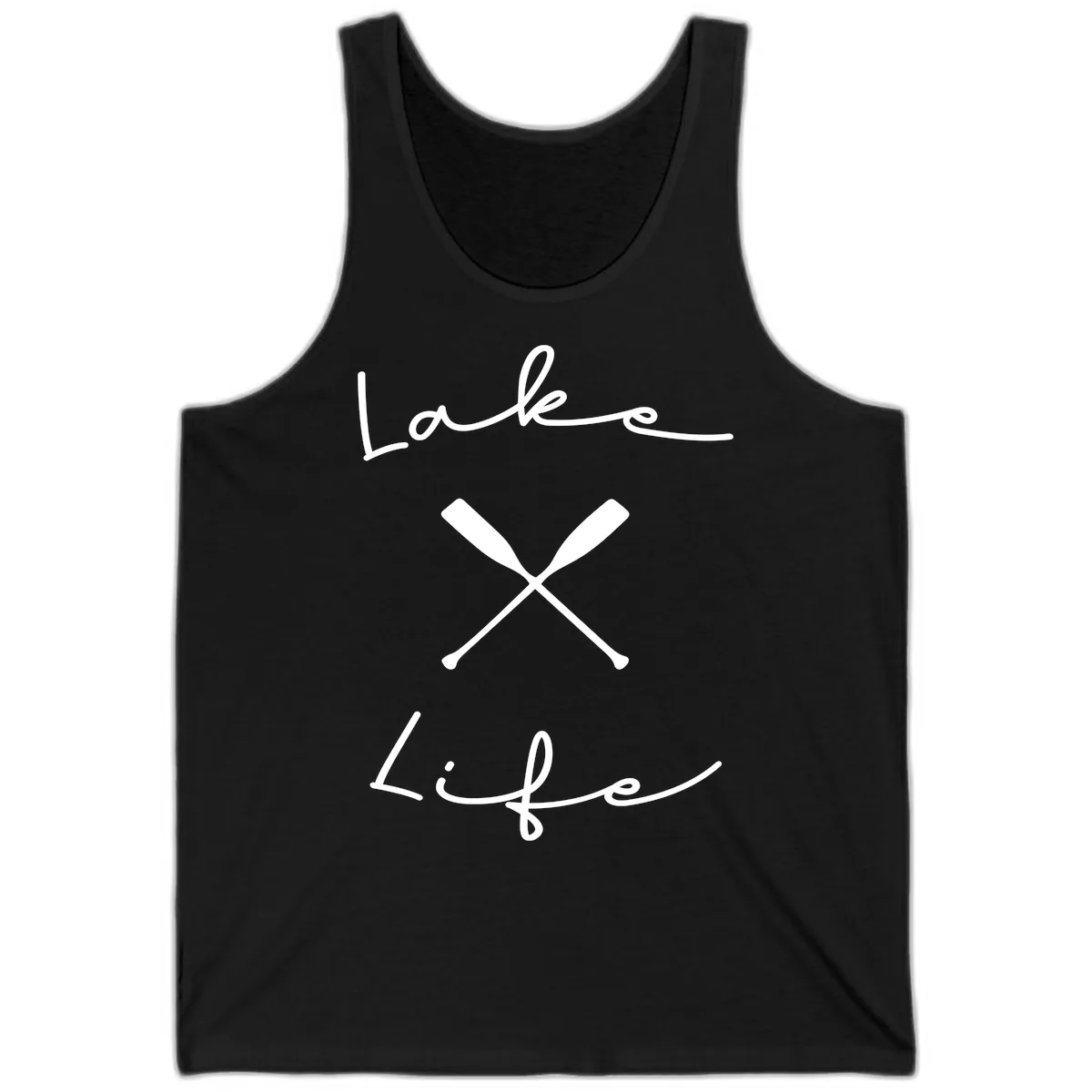 Lake Life Oar Design Tank in Black