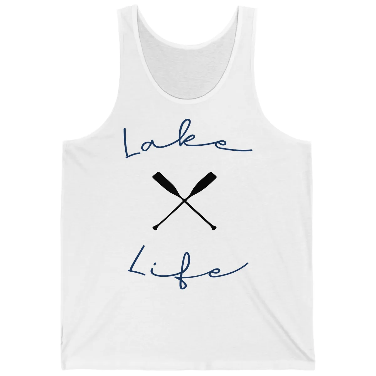Lake Life Oar Design Tank in White