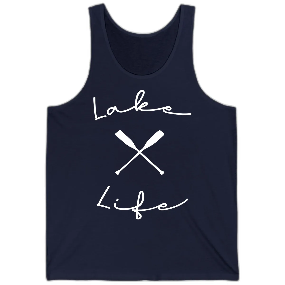 Lake Life Oar Design Tank in Navy