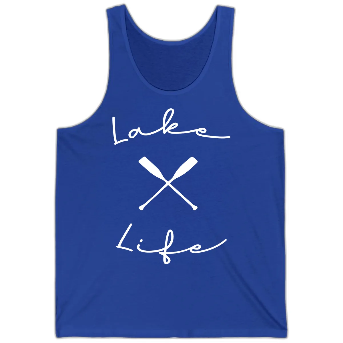 Lake Life Oar Design Tank in True Royal