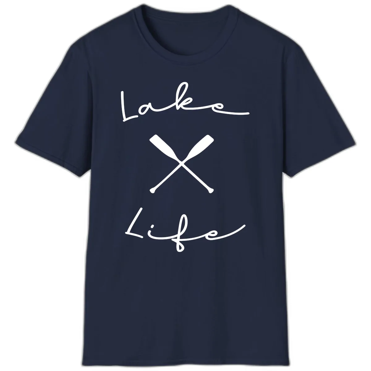 Lake Life Oar Design T-Shirt in Navy