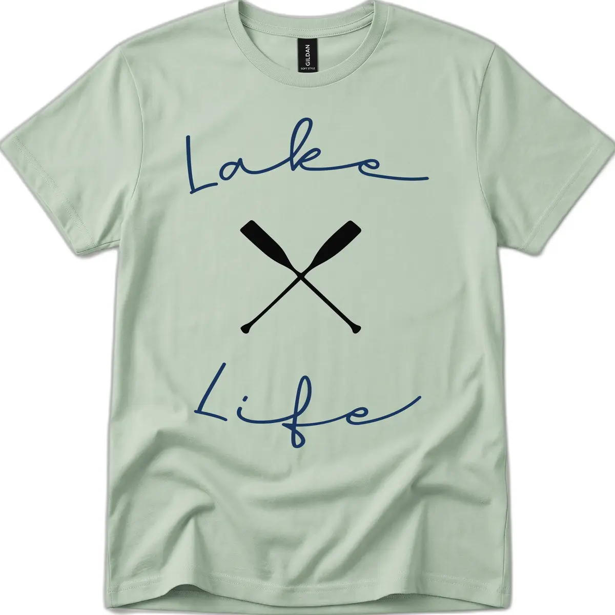 Lake Life Oar Design T-Shirt in Sage