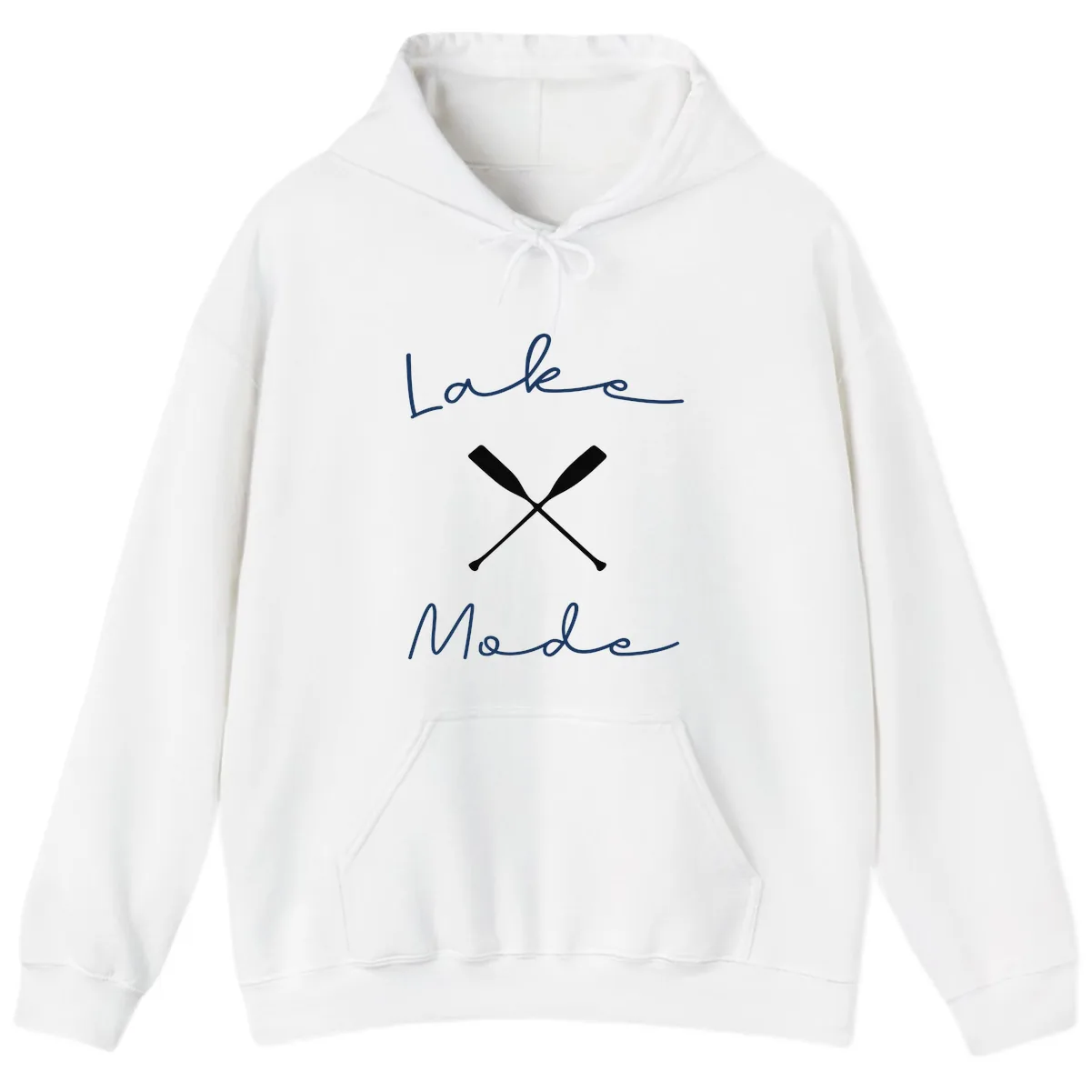 Lake Mode Oar Design Hoodie in White