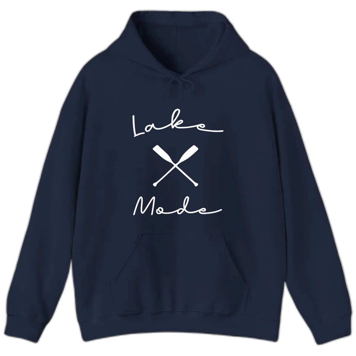 Lake Mode Oar Design Hoodie in Navy