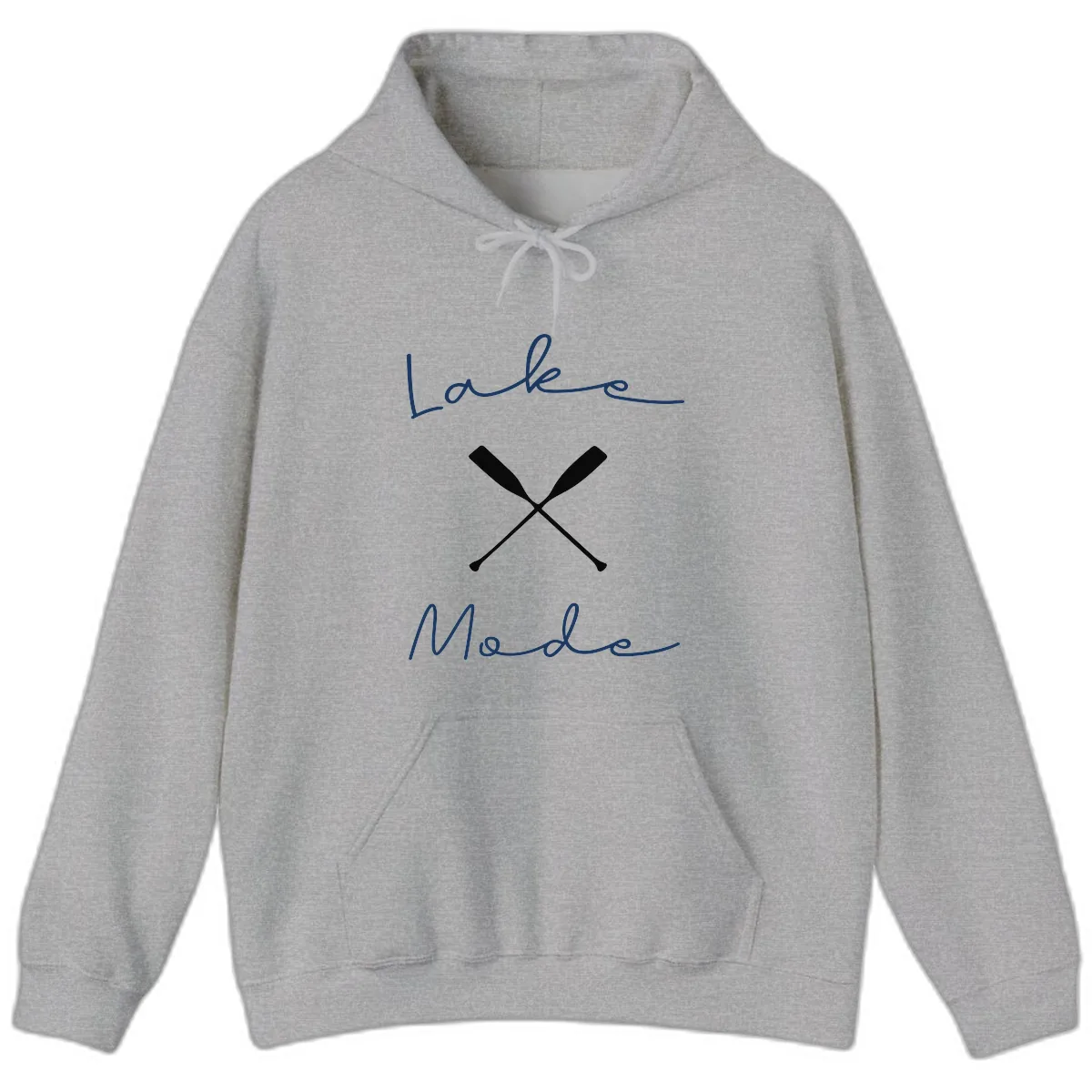 Lake Mode Oar Design Hoodie in Sport Grey