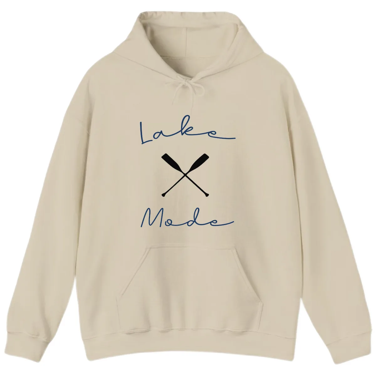 Lake Mode Oar Design Hoodie in Sand