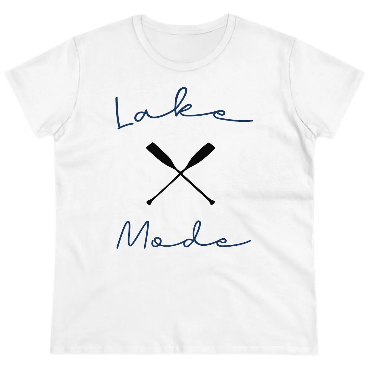 Lake Mode Oar Design Ladies Tee in White
