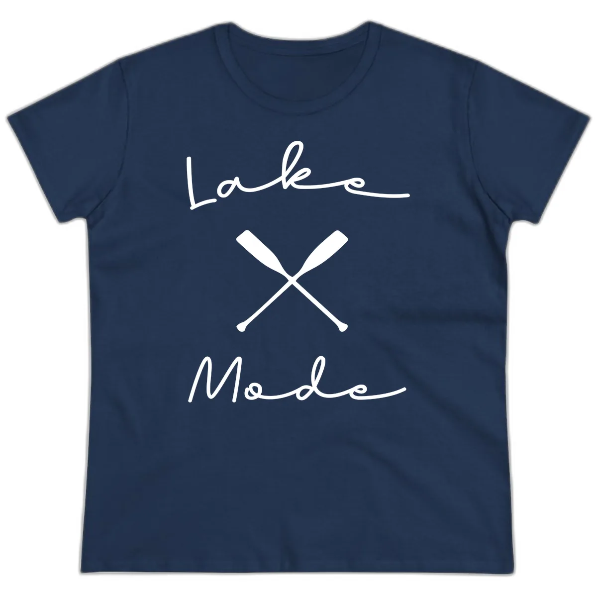 Lake Mode Oar Design Ladies Tee in Navy
