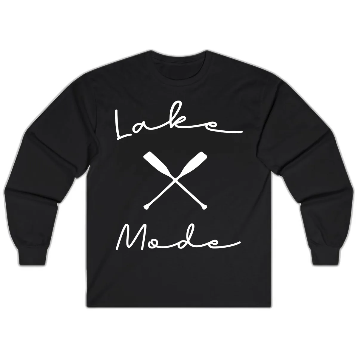 Lake Mode Oar Design Long Sleeve in Black