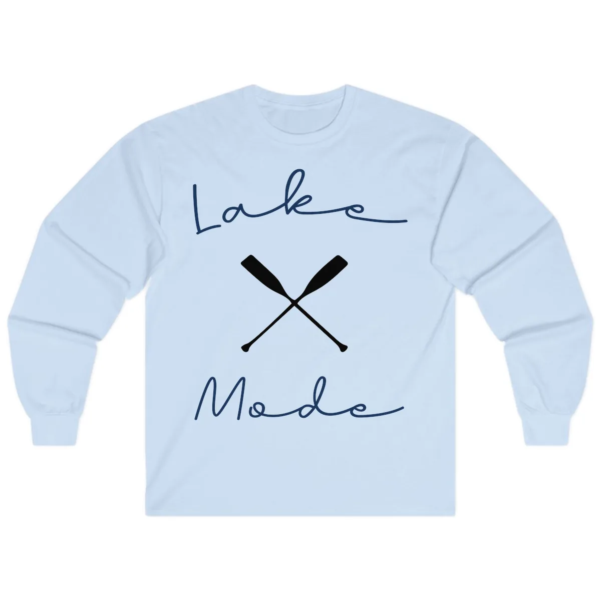 Lake Mode Oar Design Long Sleeve in Light Blue