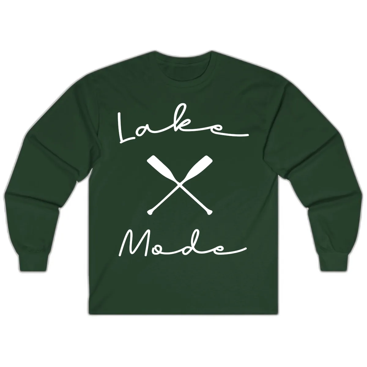 Lake Mode Oar Design Long Sleeve in Forest Green