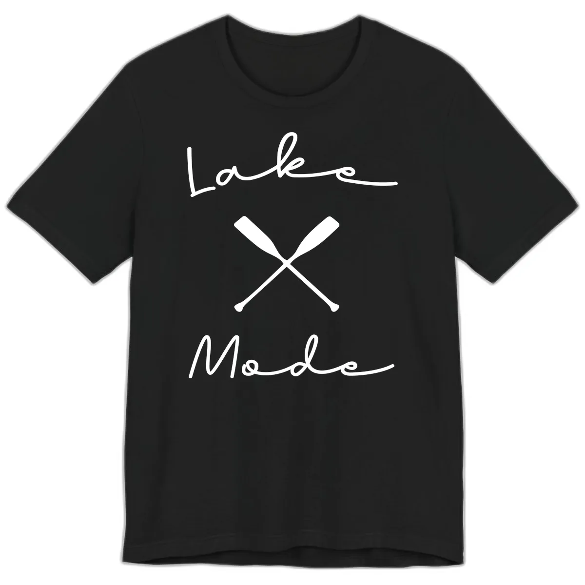 Lake Mode Oar Design Premium T-Shirt in Black