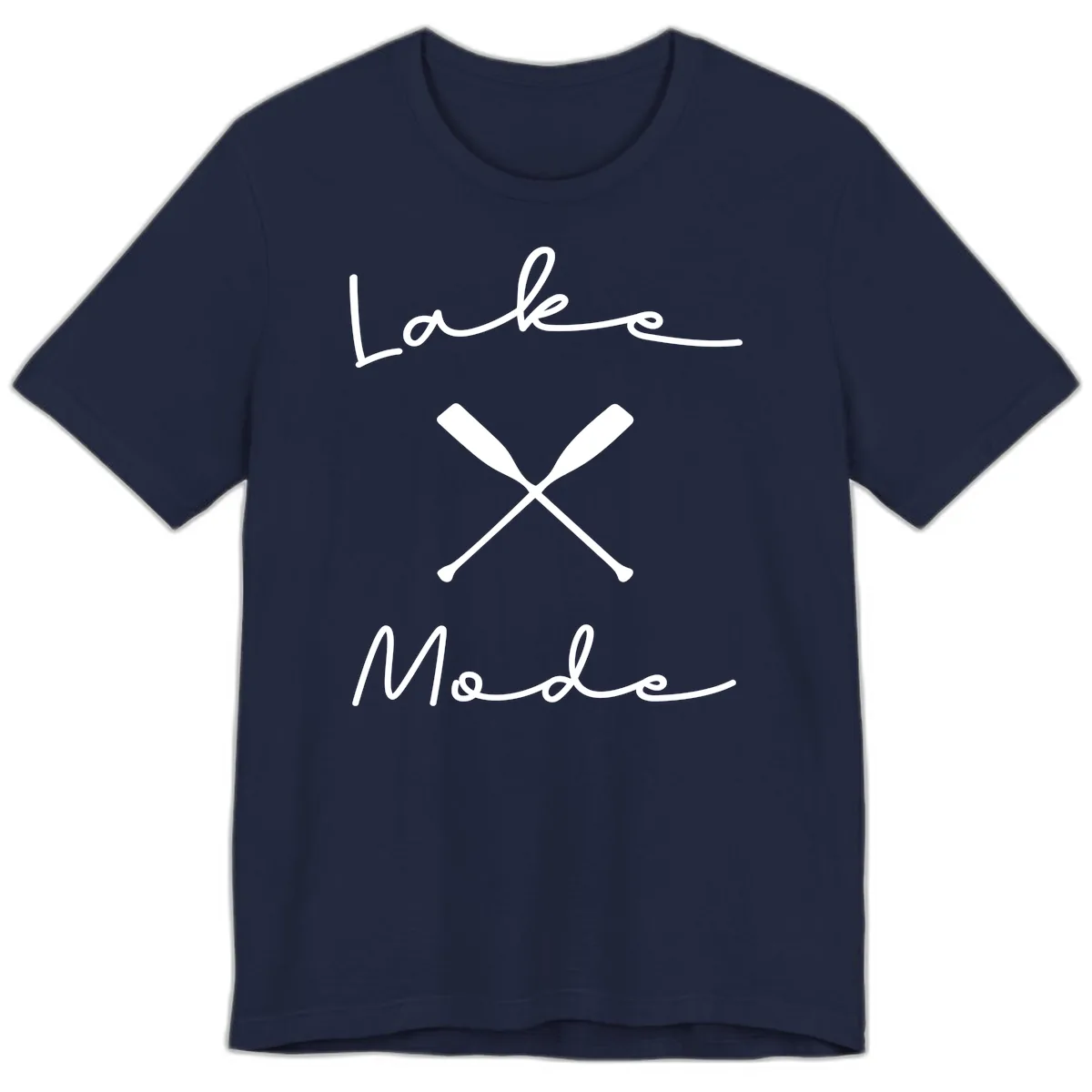 Lake Mode Oar Design Premium T-Shirt in Navy
