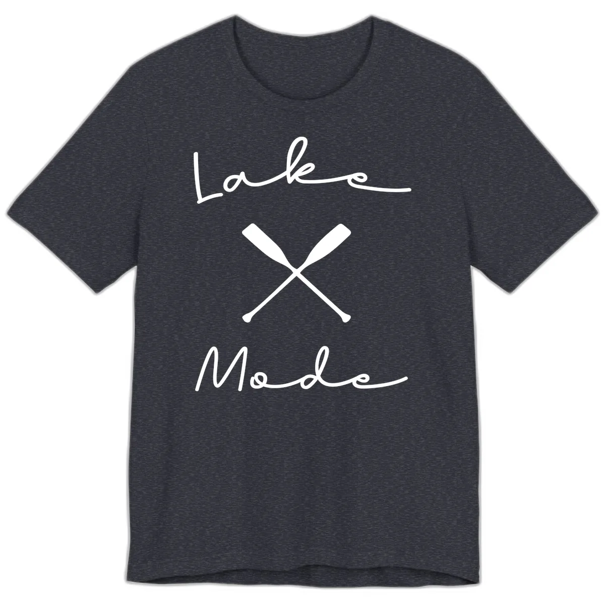 Lake Mode Oar Design Premium T-Shirt in Heather Navy