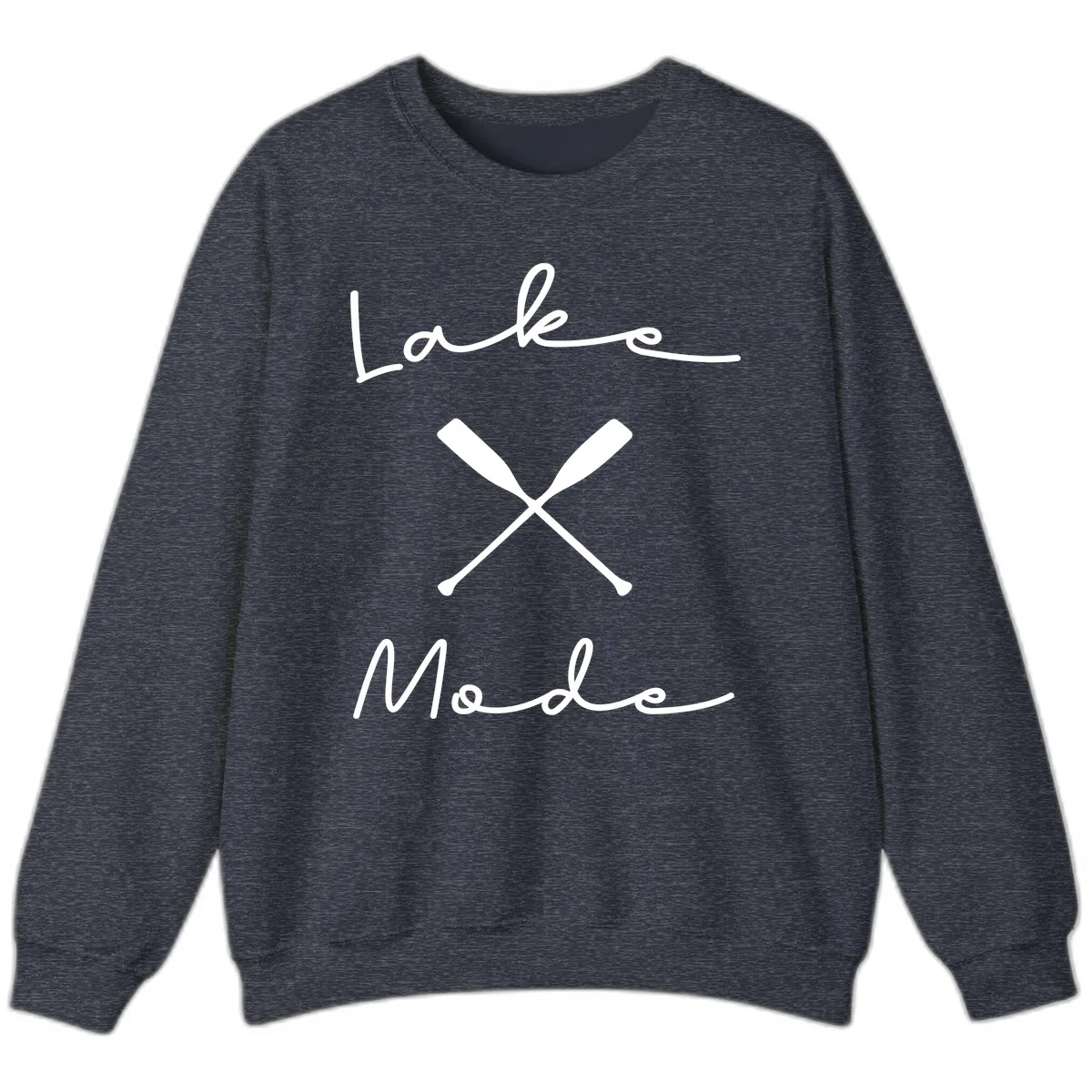 Lake Mode Oar Design Sweatshirt in Heather Sport Dark Navy