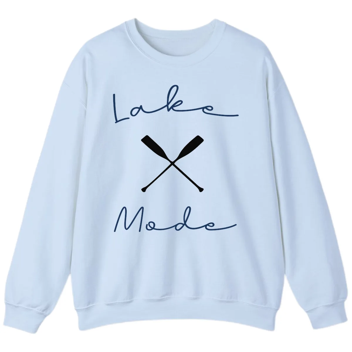 Lake Mode Oar Design Sweatshirt in Light Blue