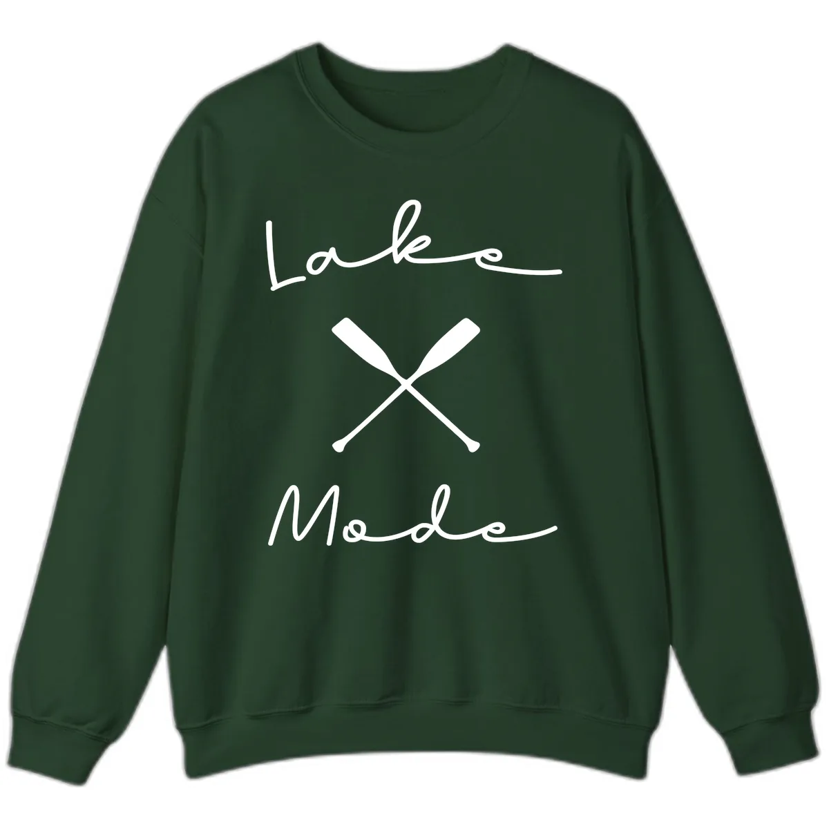 Lake Mode Oar Design Sweatshirt in Forest Green