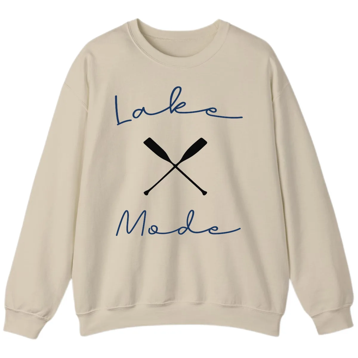 Lake Mode Oar Design Sweatshirt in Sand