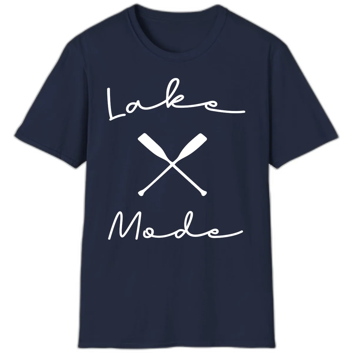 Lake Mode Oar Design T-Shirt in Navy
