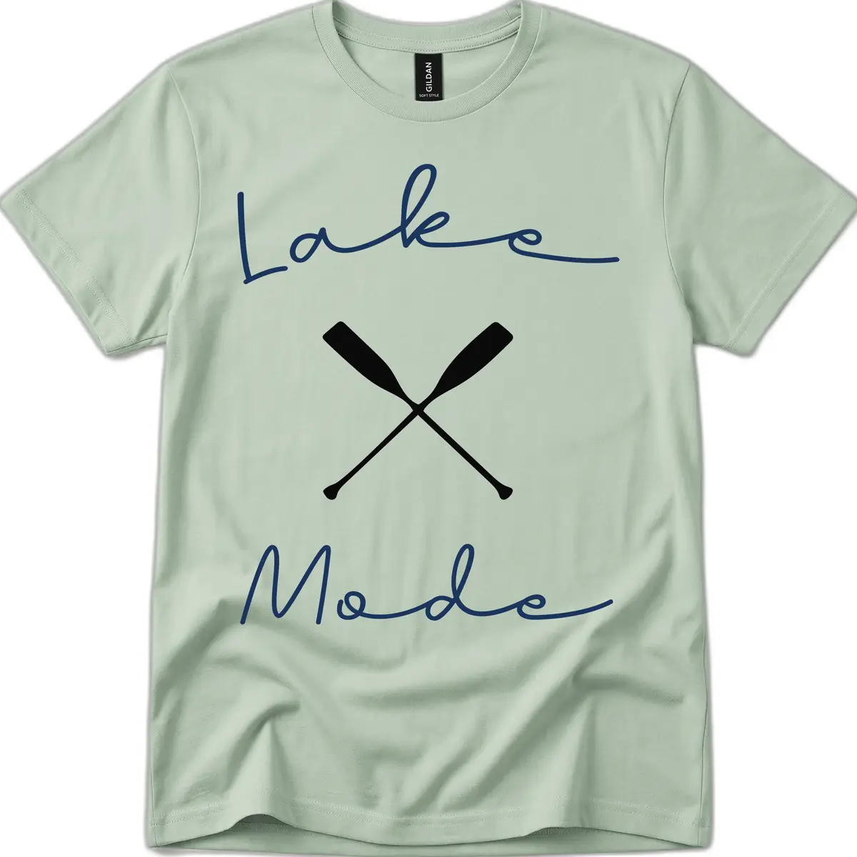 Lake Mode Oar Design T-Shirt in Sage