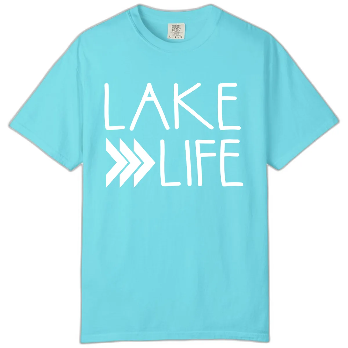 Lake Life Arrow Design Comfort Color in Lagoon Blue