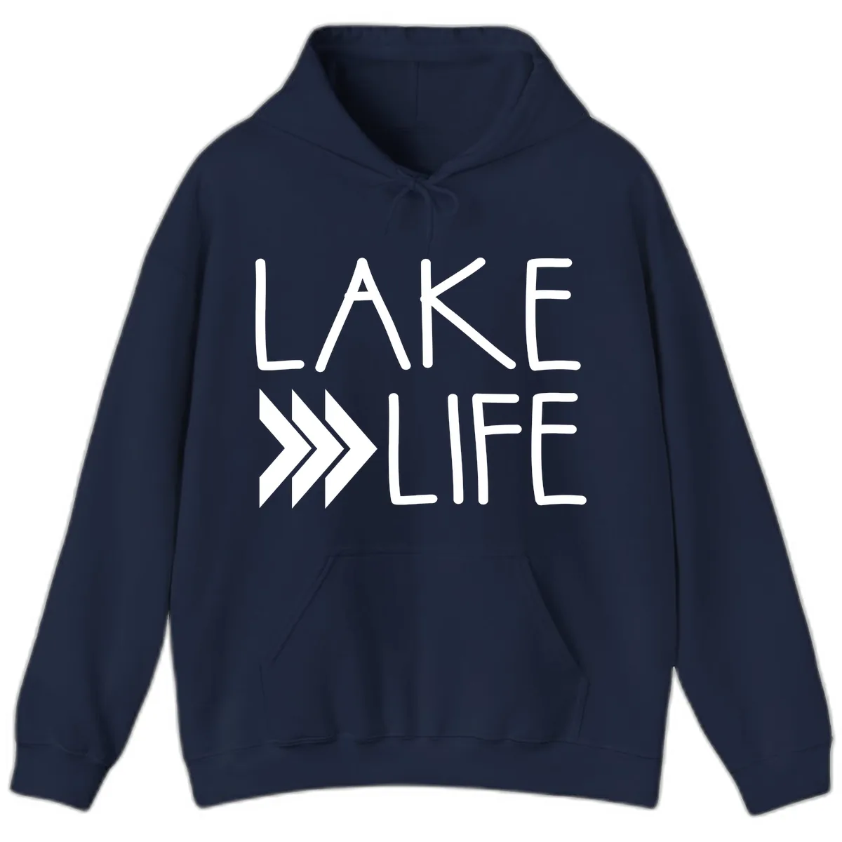 Lake Life Arrow Design Hoodie in Navy