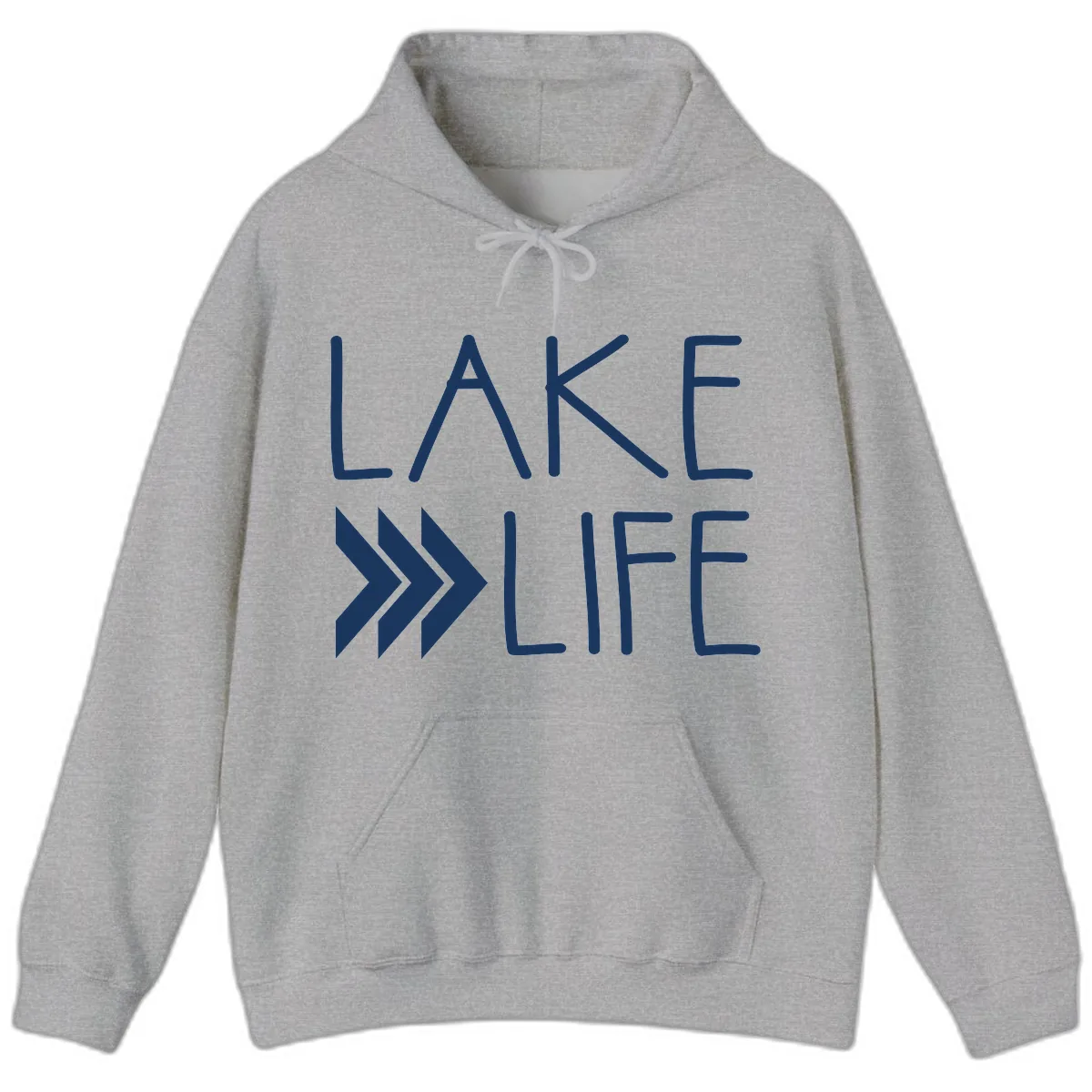 Lake Life Arrow Design Hoodie in Sport Grey
