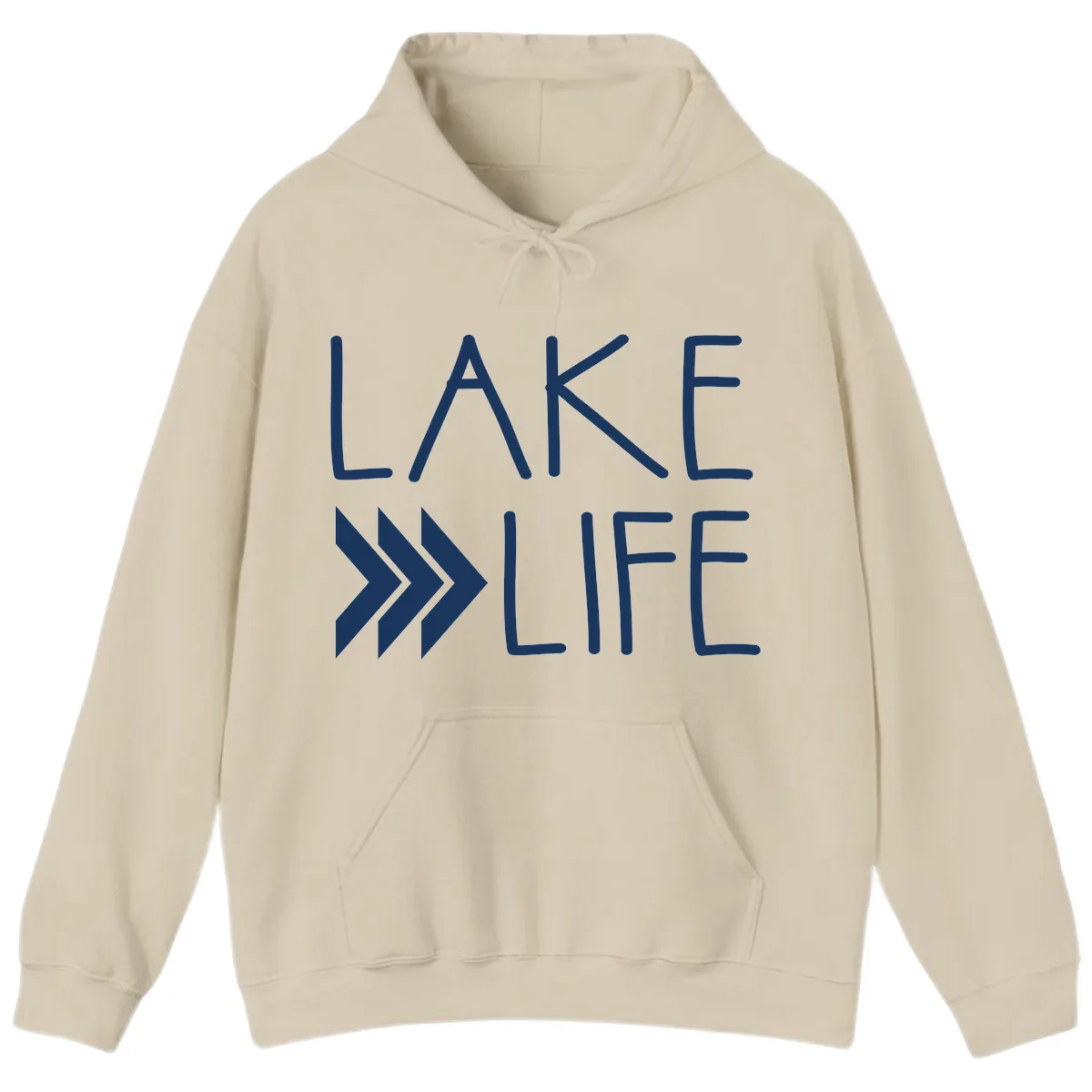 Lake Life Arrow Design Hoodie in Sand